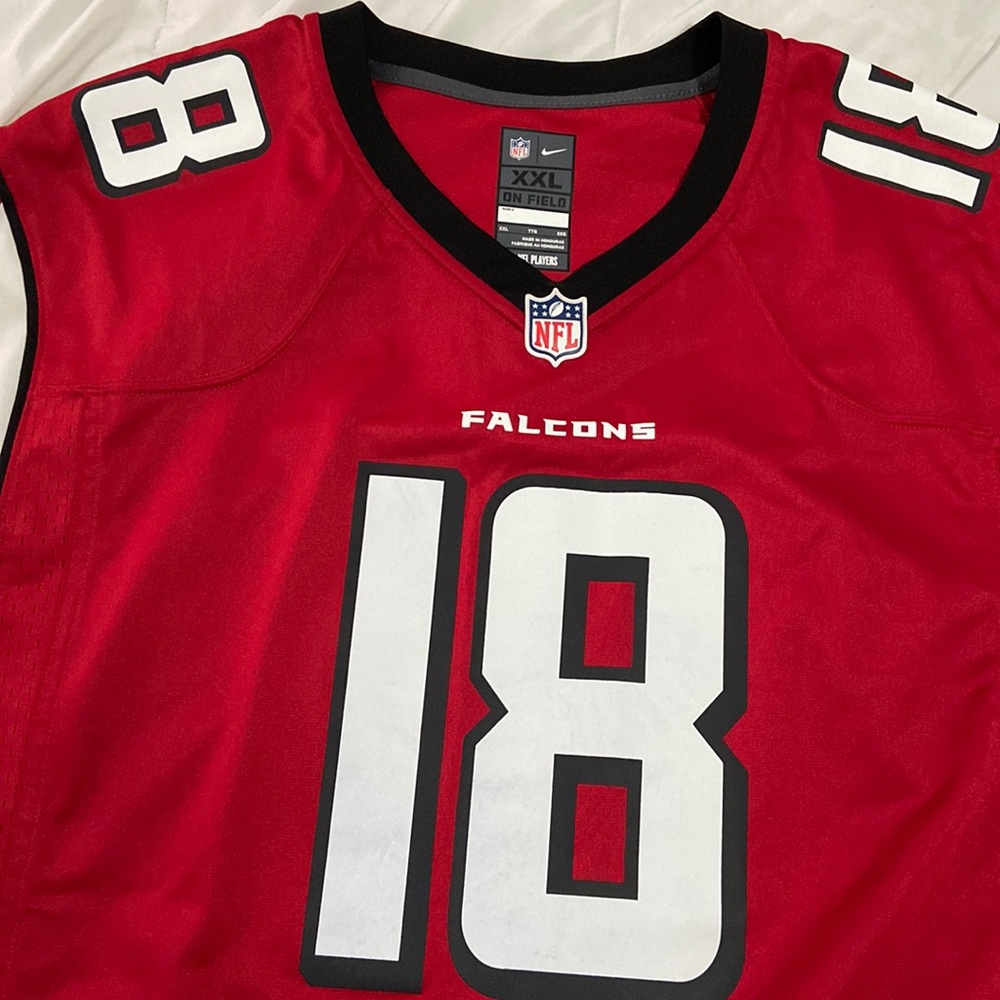 Like New Nike Men's Atlanta Falcons Calvin Ridley 18 Game Jersey.